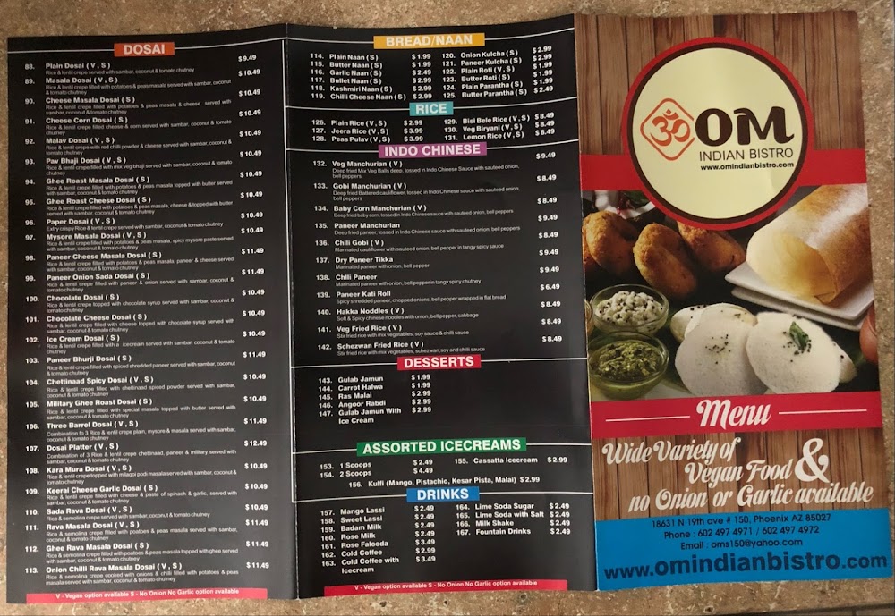 om indian menu