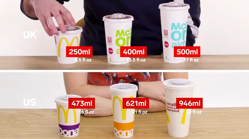 how many ounces is a mcdonald's large