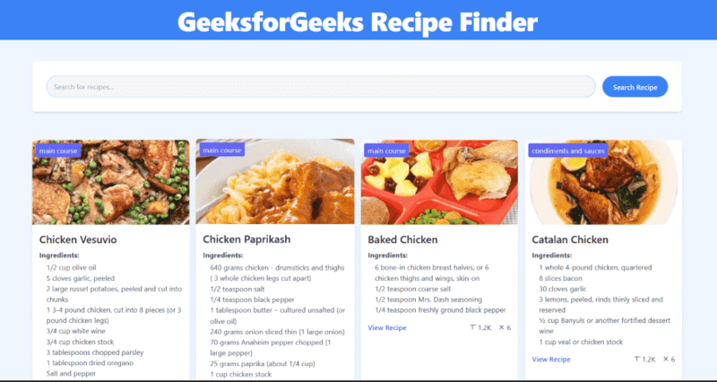 recipe finder from ingredients