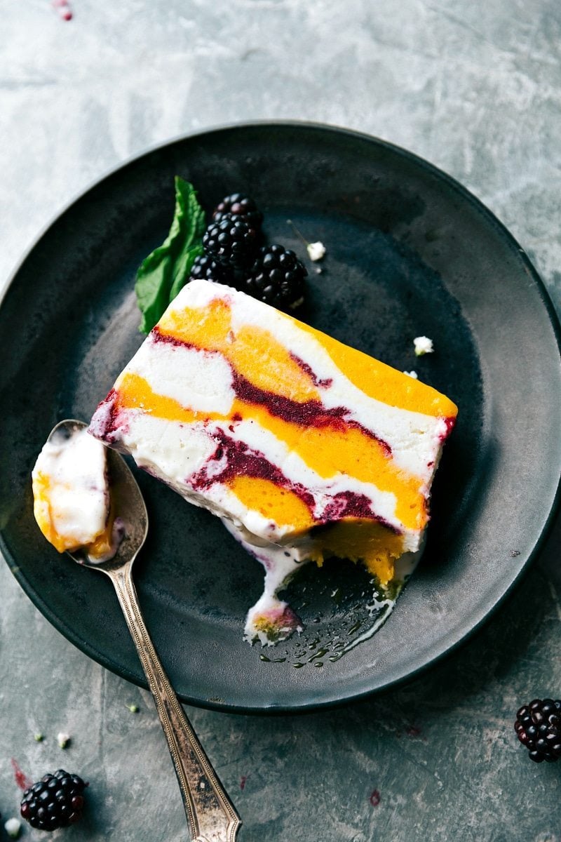 Colorful Layered Tropical Ice Cream Terrine