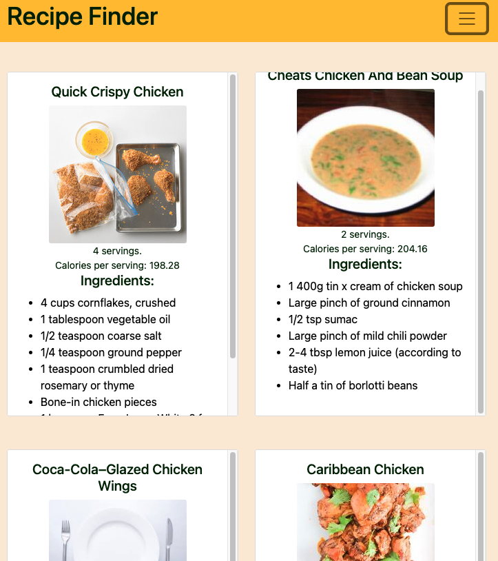 recipe finder from ingredients