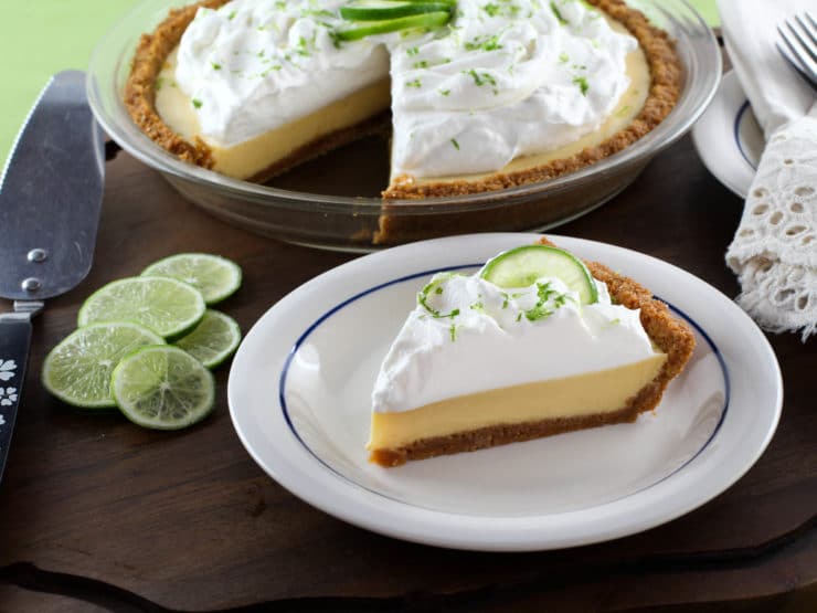 Creamy Frozen Key Lime Pie with Whipped Cream Topping