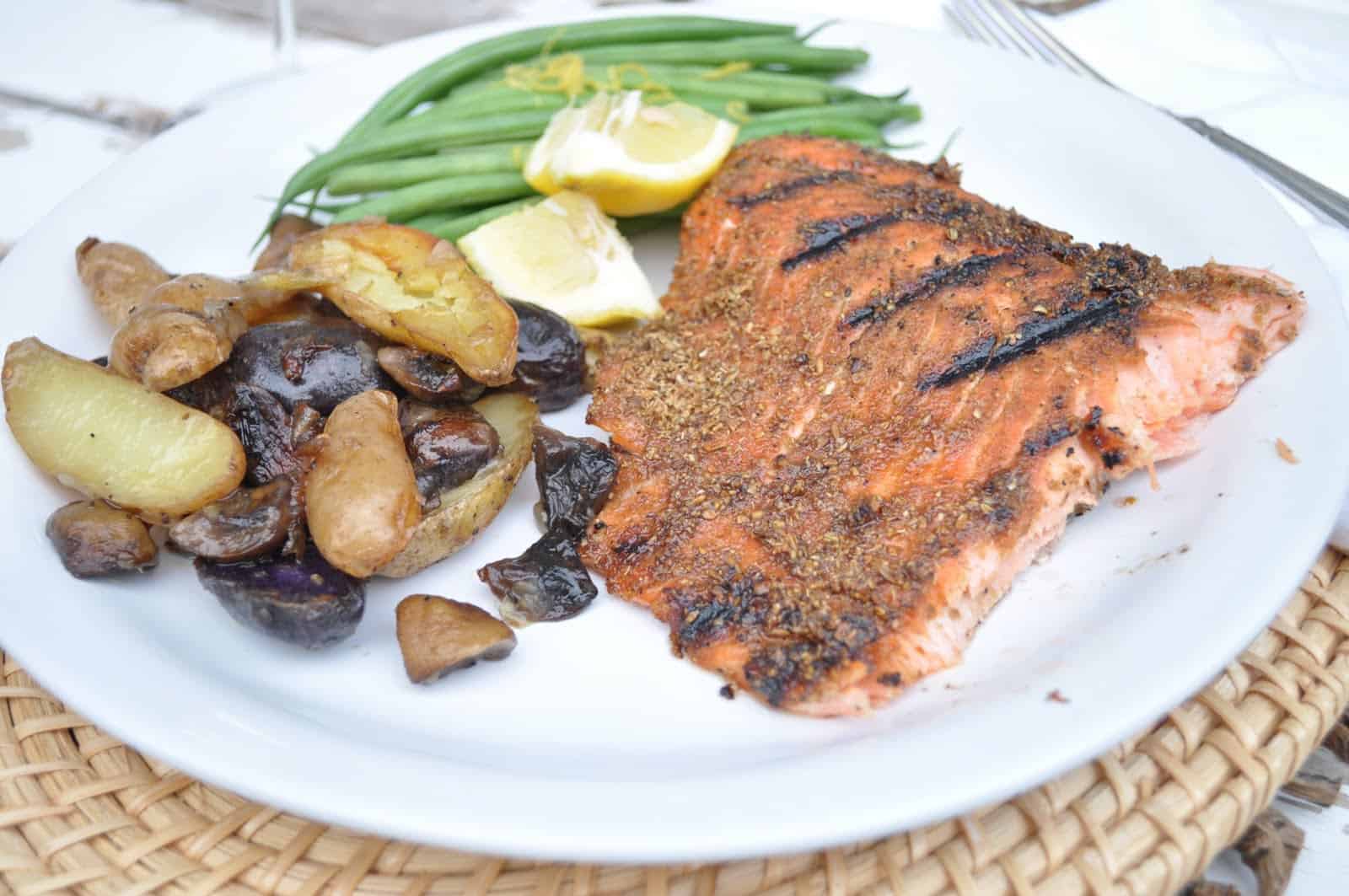 Toasted Spice-Rubbed Grilled Salmon Steaks