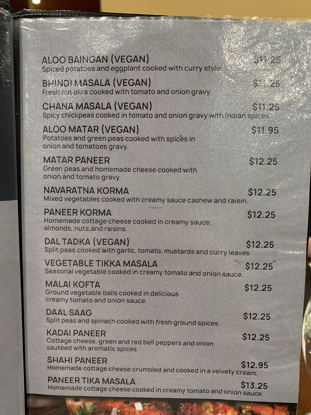 om indian menu