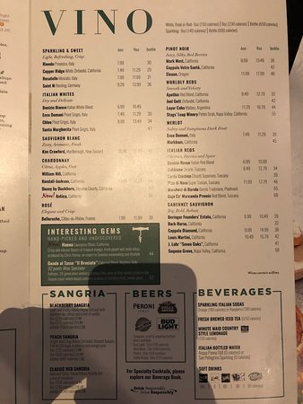 carrabba's wine list