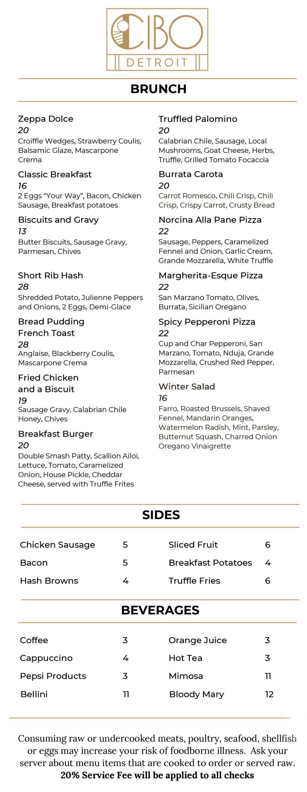 cibo modern mediterranean menu