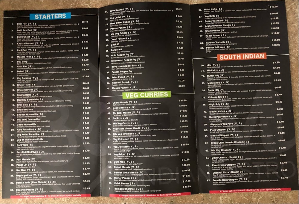 om indian menu