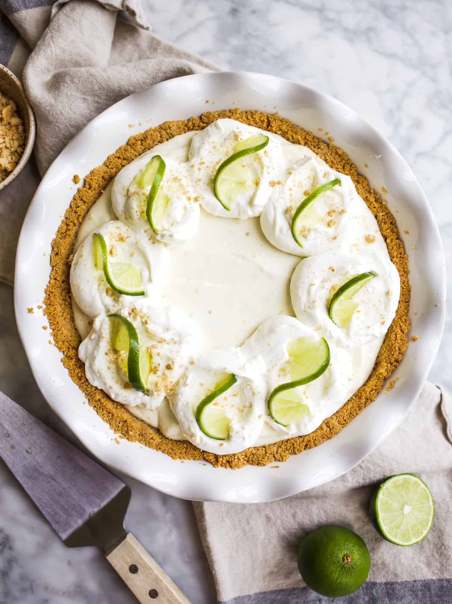 Creamy Frozen Key Lime Pie with Whipped Cream Topping
