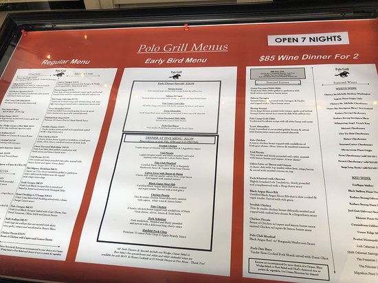 polo steak and sea menu