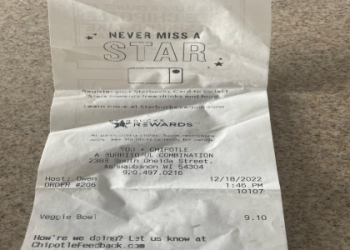 starbucks receipts