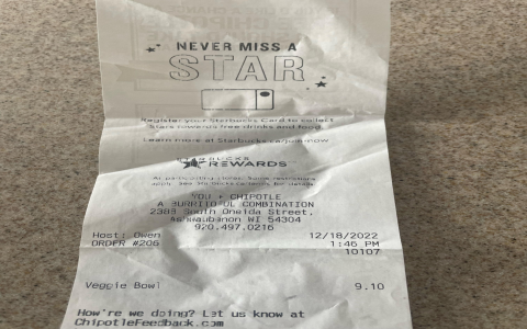 starbucks receipts