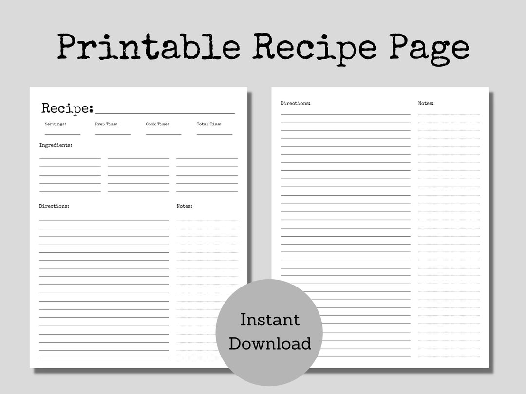 recipe page