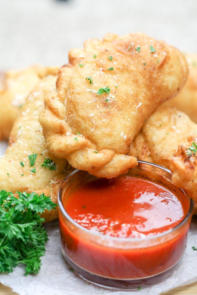 chicken alfredo air fryer calzones